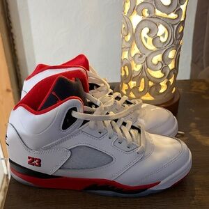 Nike Kids White and Red Sneakers